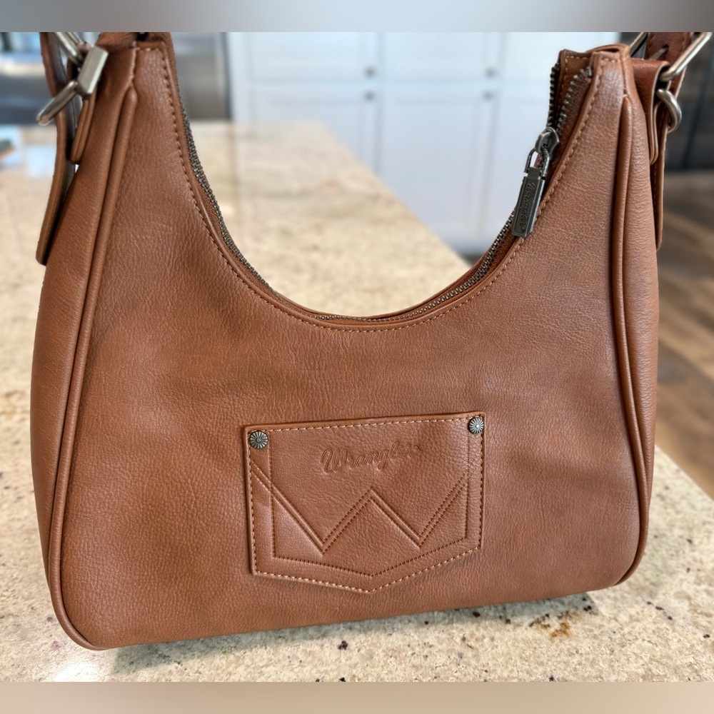 Wrangler Fringe Floral Tooled Hobo Bag - Picture 3 of 13